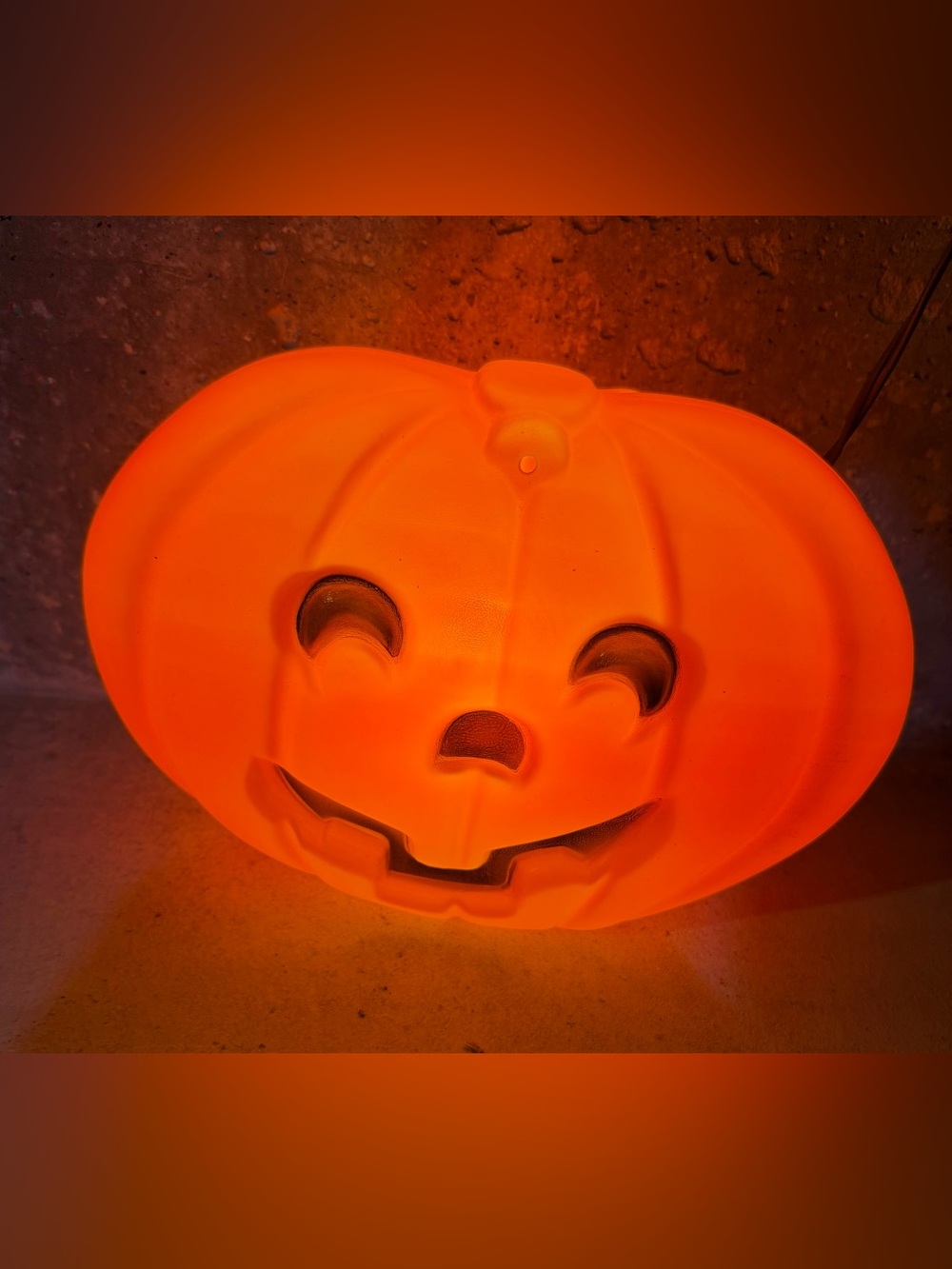 Vintage Light Up Blow Mold Jack O’ Lantern Face